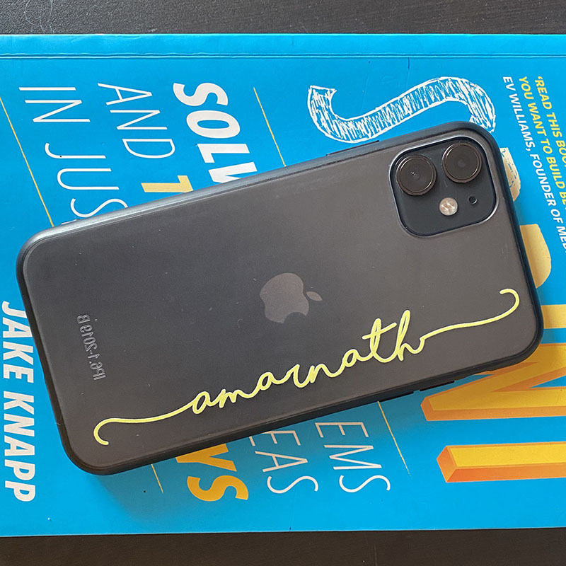 Custom Text Ultra Slim Semi Transparent iPhone Case