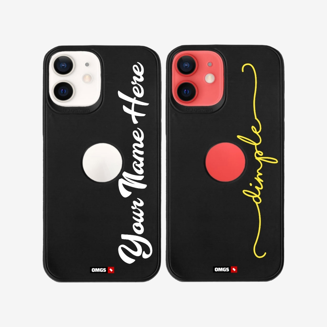 Custom Text iPhone Black TPU Case