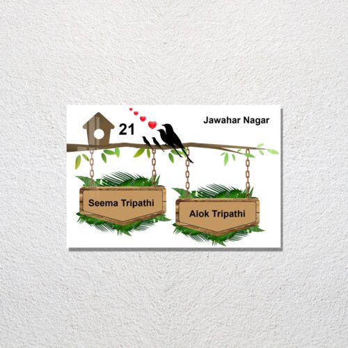 Birds Acrylic Designer Name Plate