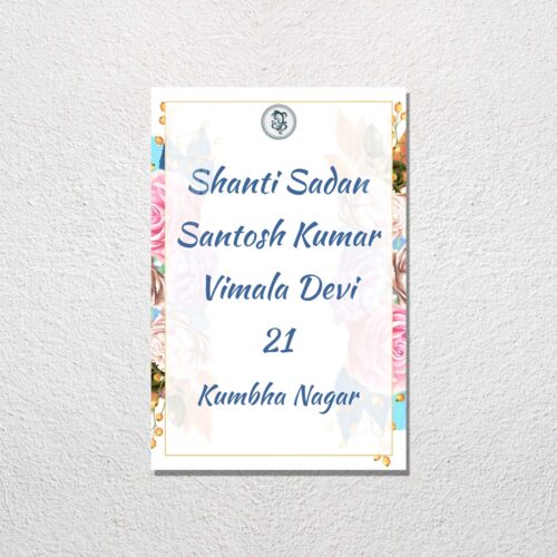 Flower Acrylic Name Plate