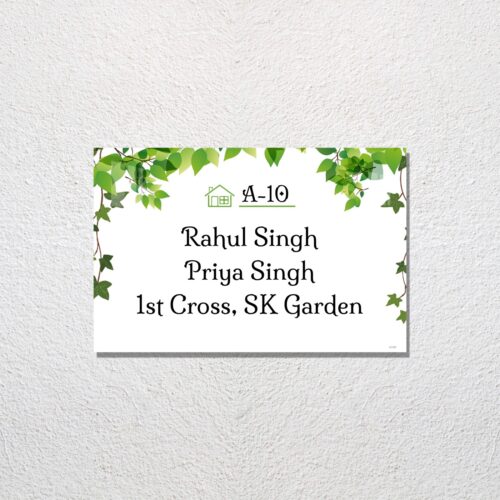 Green Leaves Acrylic Designer Name Plate