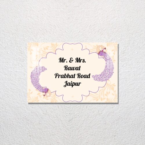 Peacock Design Acrylic Name Plate
