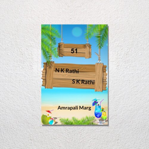 Wodden Design Acrylic Name Plate