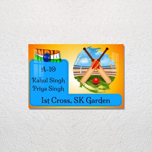 Cricket Match Acrylic Designer Name Plate