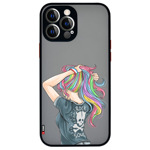Girl Full Color Hair With Rocker iPhone Case