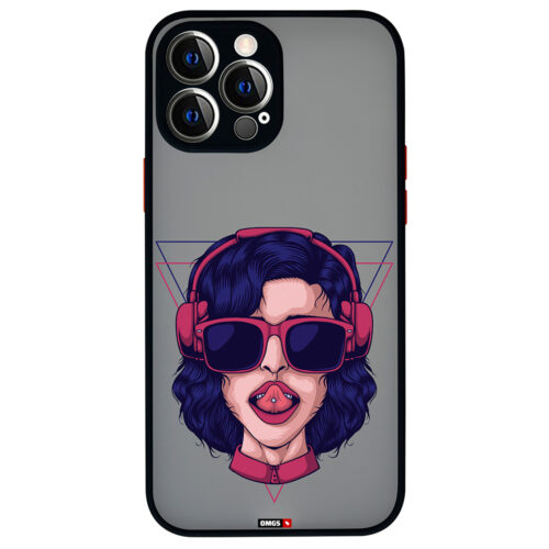 Girl Wearing Headphone iPhone Case