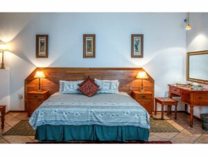 wooden themed bedroom for newlywed couple.