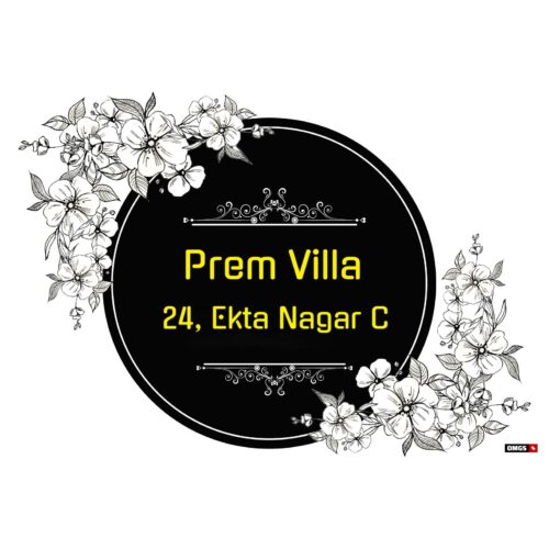 Flower Acrylic Designer Name Plate