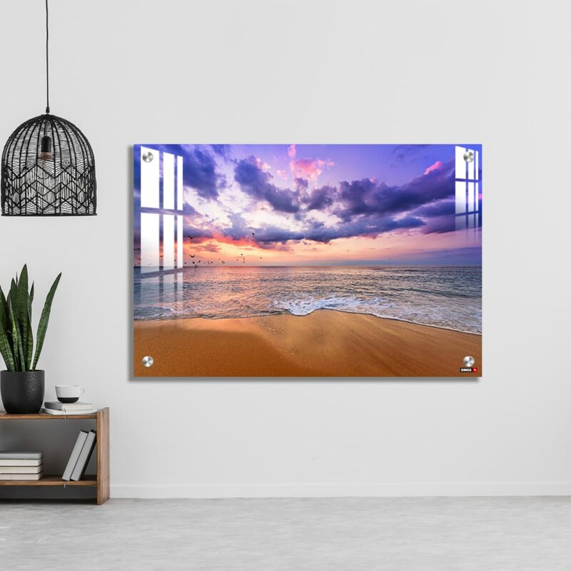 OMGs Acrylic Wall Decor - Early Morning , Sunrise over sea. Golden Sands.