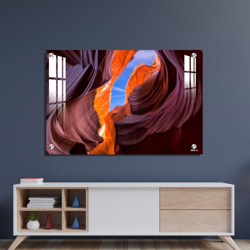 OMGs Acrylic Wall Decor - Beautiful View of Amazing Sandstone Formations in Famous Lower Antelope Canyon Near The Historic Town of Page at Lake Powell, American Southwest, Arizona, USA