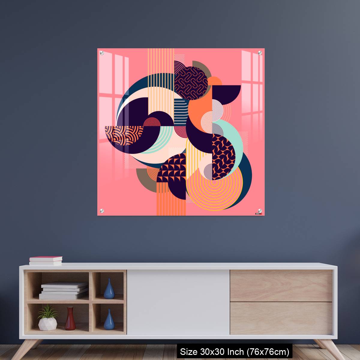 OMGs Acrylic Wall Decor – Abstract art colorful geometric composition.
