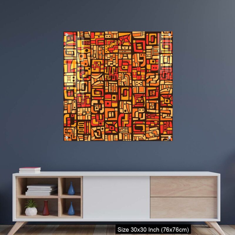 OMGs Acrylic Wall Decor – Ethnic orange pattern