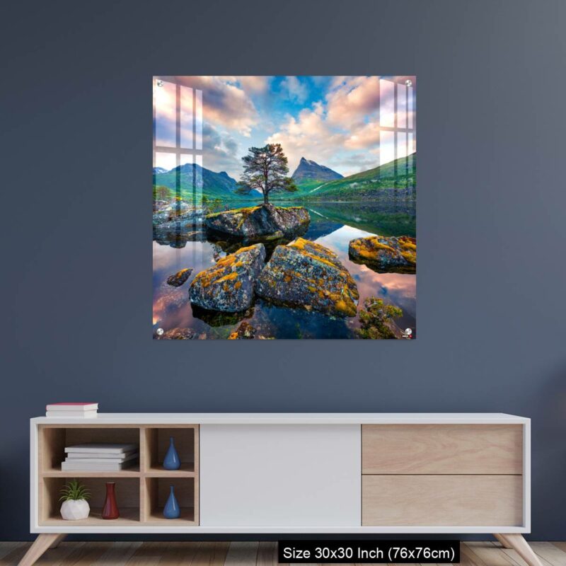 OMGs Acrylic Wall Decor – Fantastic summer sunrise on the Innerdalsvatna lake
