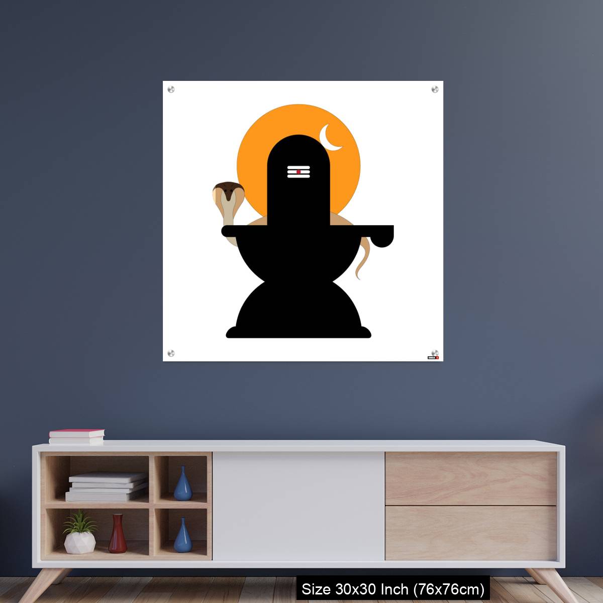 OMGs Acrylic Wall Decor – Shiva Lingam  with snake