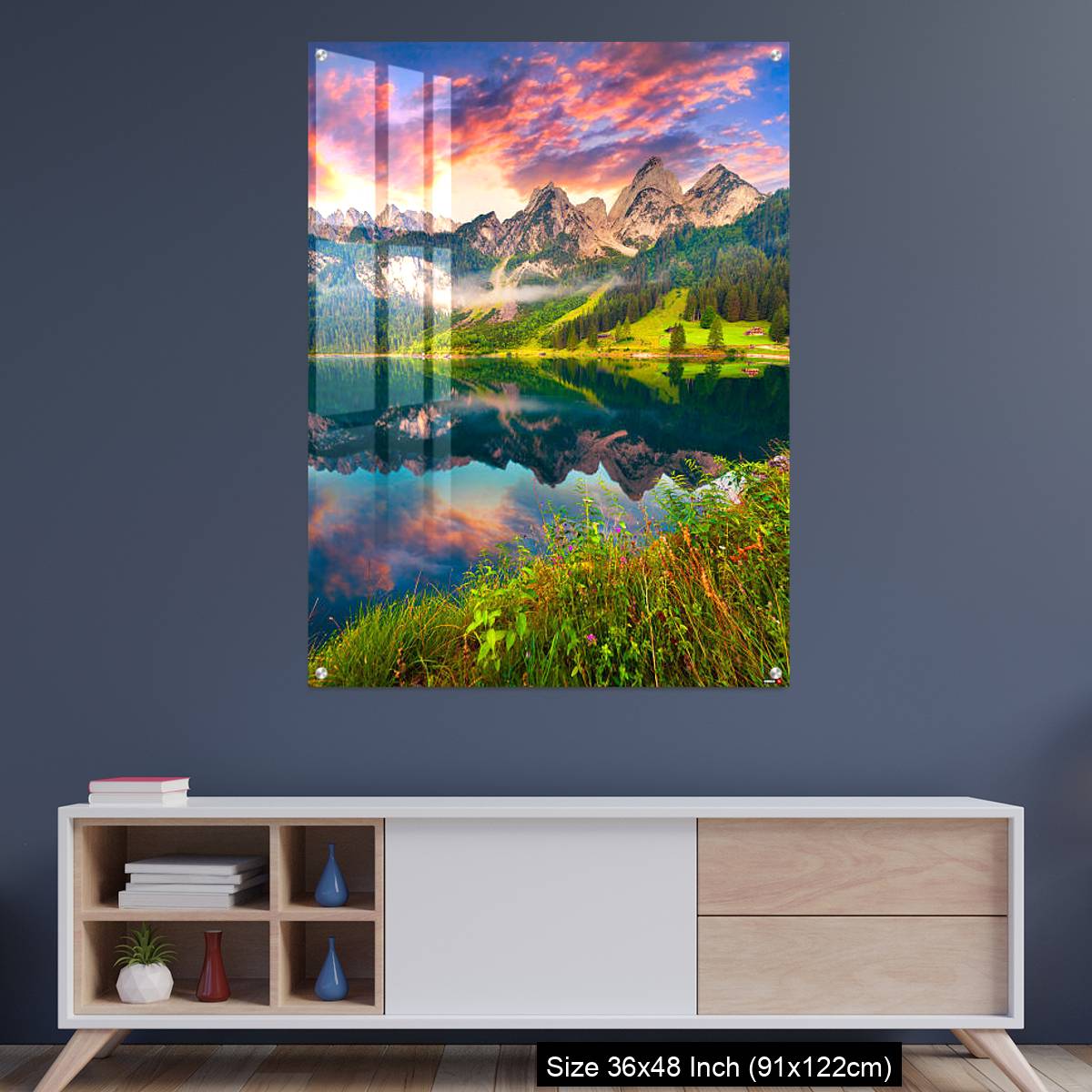 OMGs Acrylic Wall Decor – Colorful summer sunrise on the Vorderer Gosausee lake
