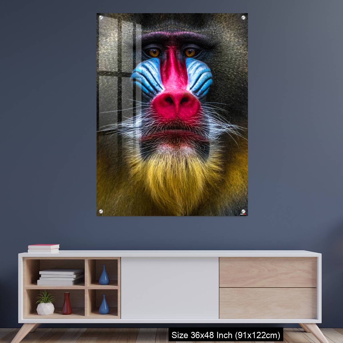 OMGs Acrylic Wall Decor – Full colors rainbow of mandrill monkey face