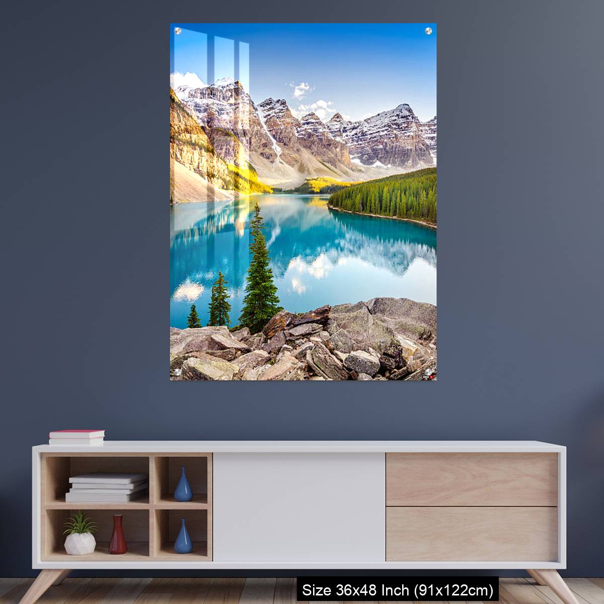 OMGs Acrylic Wall Decor – Landscape view of Moraine lake in Canadian Rocky Mountains