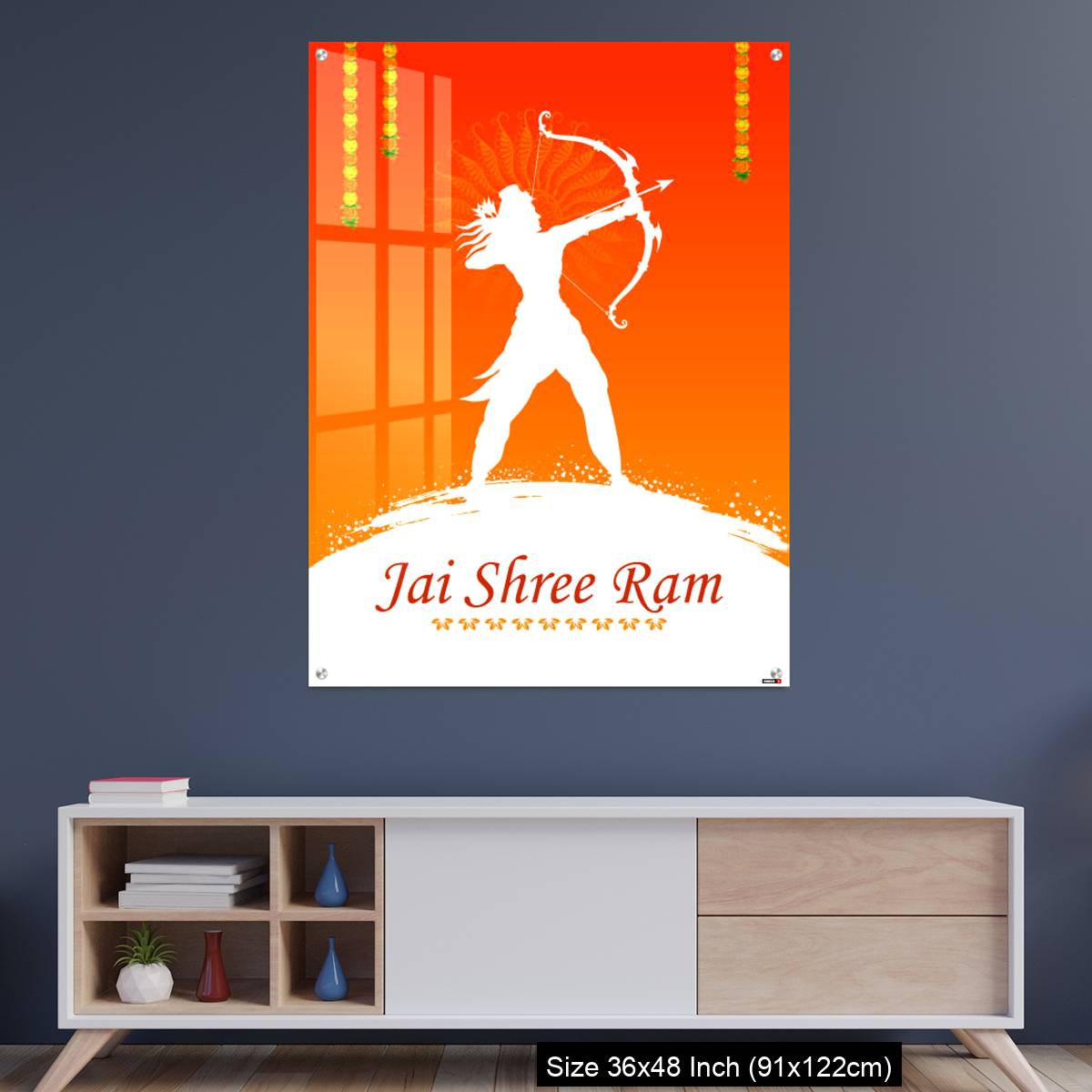 OMGs Acrylic Wall Decor – Lord Rama with bow arrow