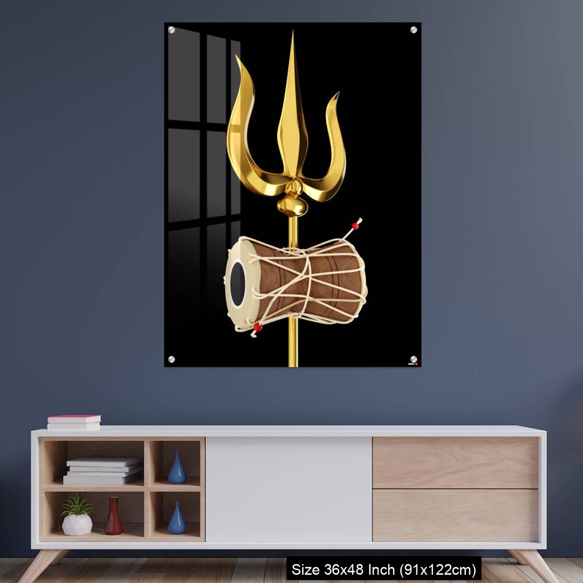 OMGs Acrylic Wall Decor – Shiva's Trishul and Damru