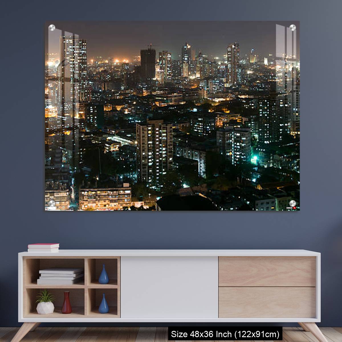 OMGs Acrylic Wall Decor – Ariel view of Mumbai, with all its beauty at night