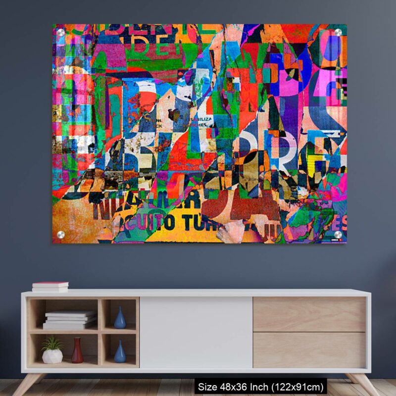 OMGs Acrylic Wall Decor – Background digital collage or typography design wallpaper texture