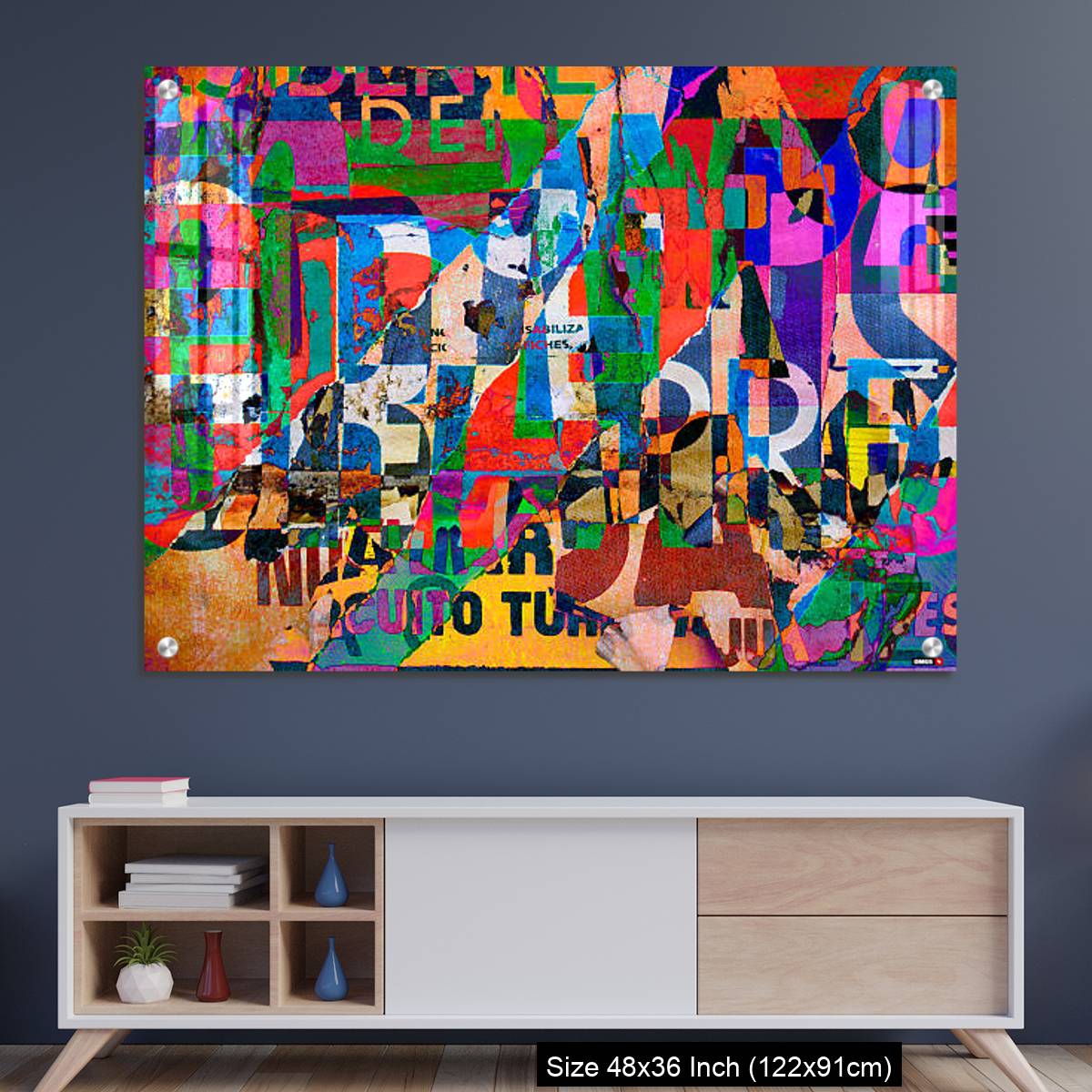 OMGs Acrylic Wall Decor – Background digital collage or typography design wallpaper texture