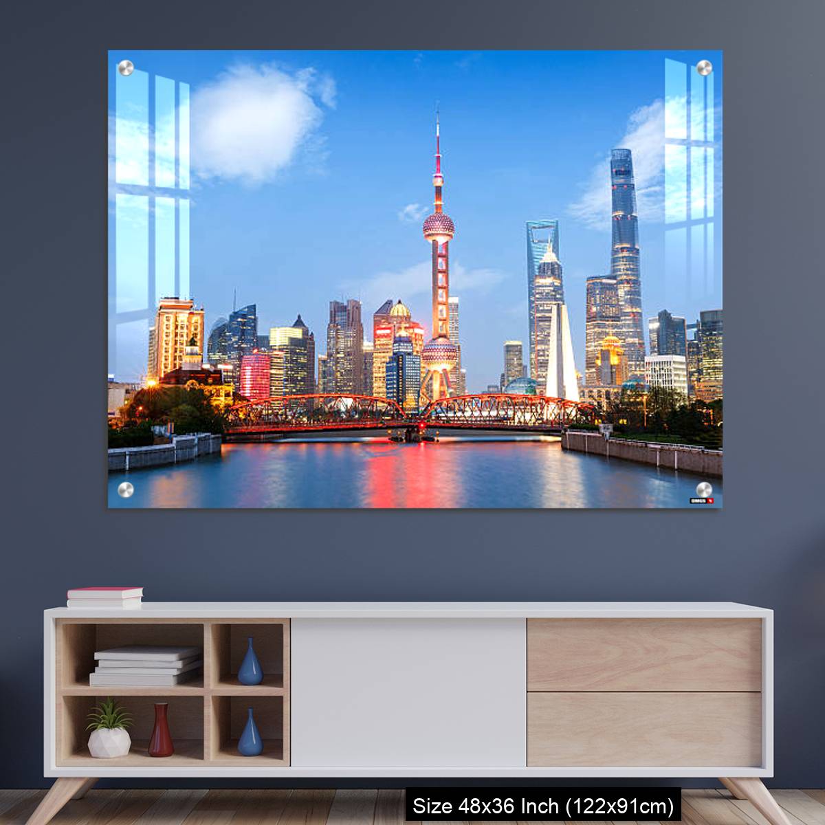 OMGs Acrylic Wall Decor – Beautiful modern city at night in Shanghai, China