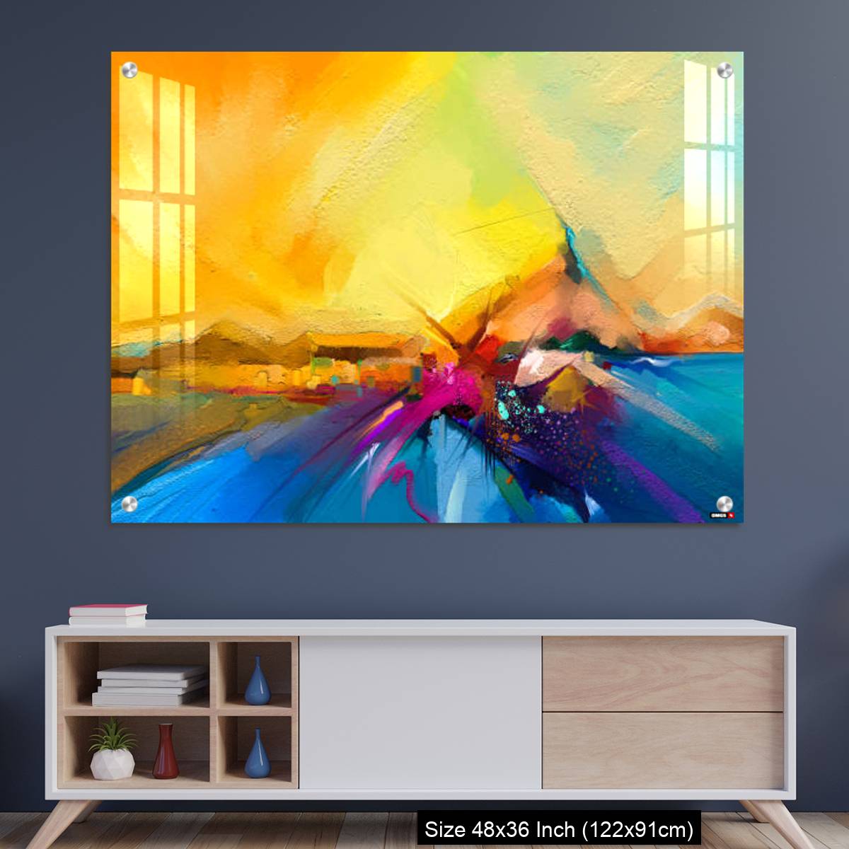 OMGs Acrylic Wall Decor – Colorful oil painting on canvas texture.
