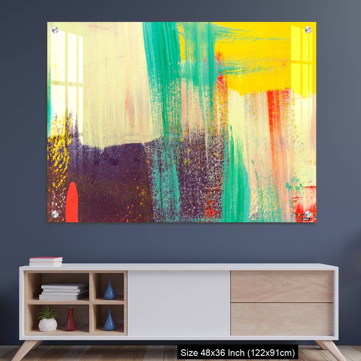 OMGs Acrylic Wall Decor – Colorful painted on concrete wall. Abstract background.