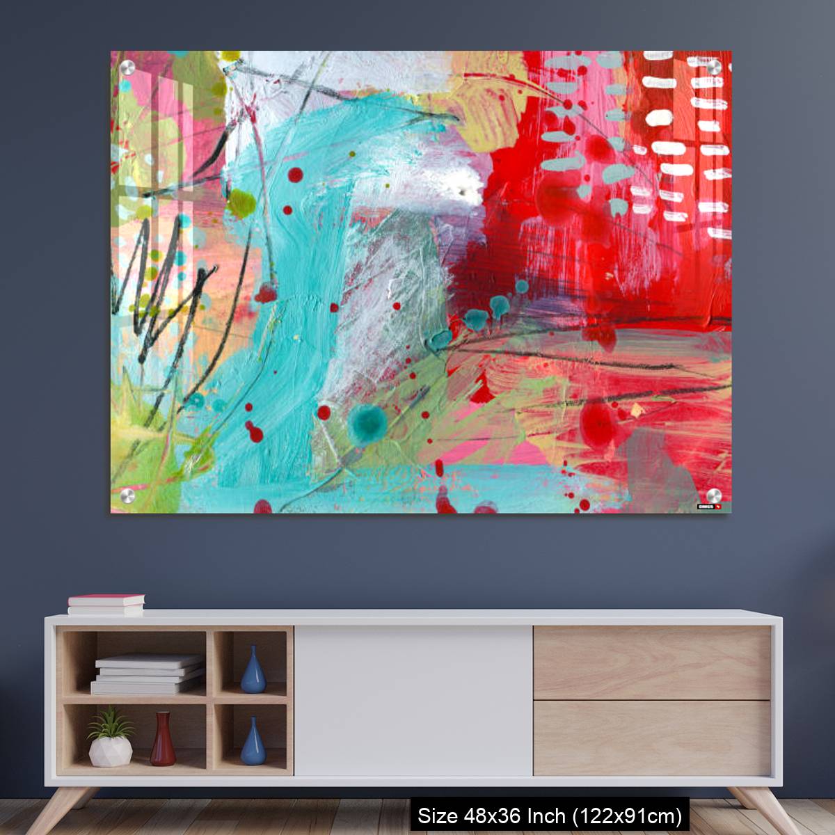 OMGs Acrylic Wall Decor – Detail of modern abstract mixed media art