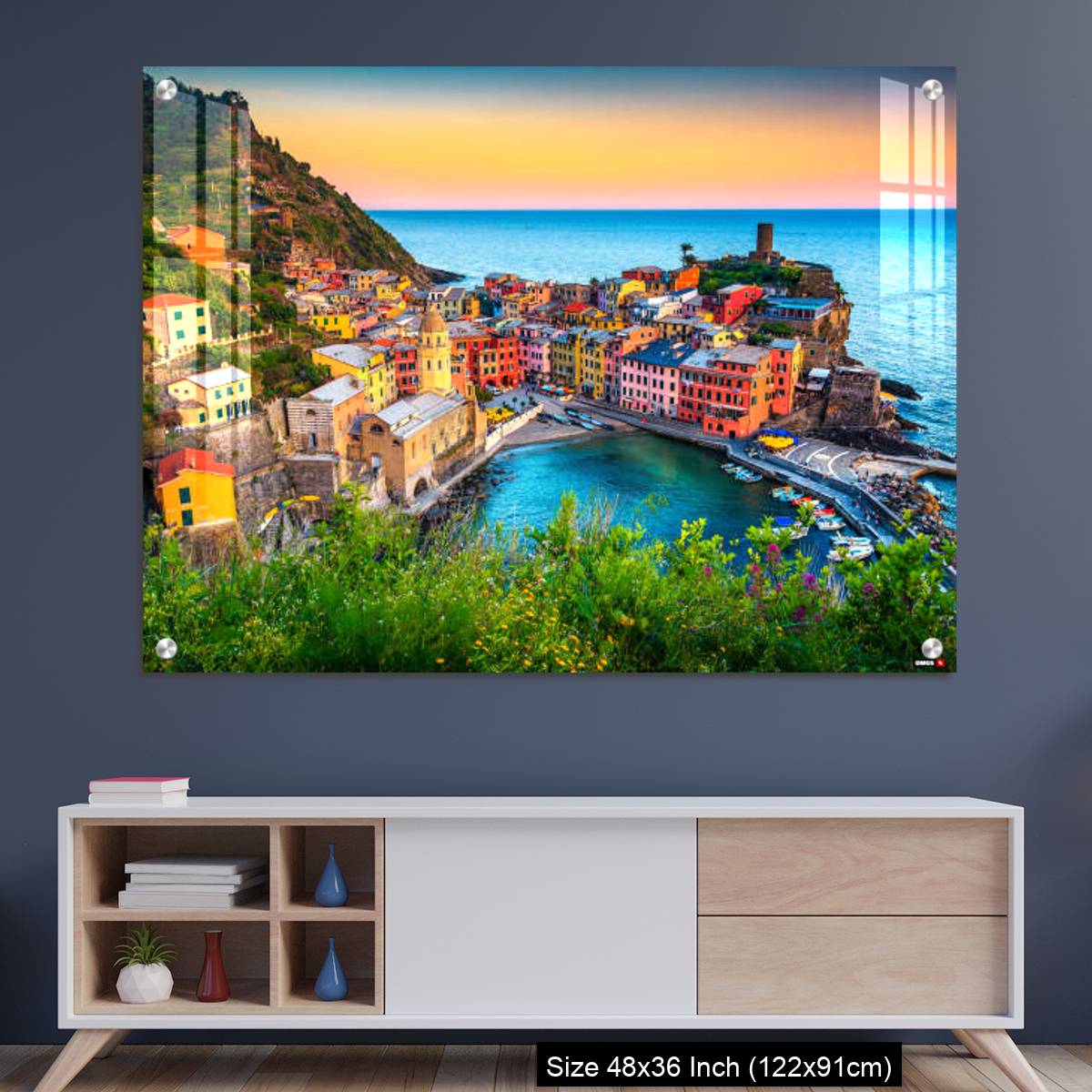 OMGs Acrylic Wall Decor – Famous touristic town of Liguria with beaches and colorful houses