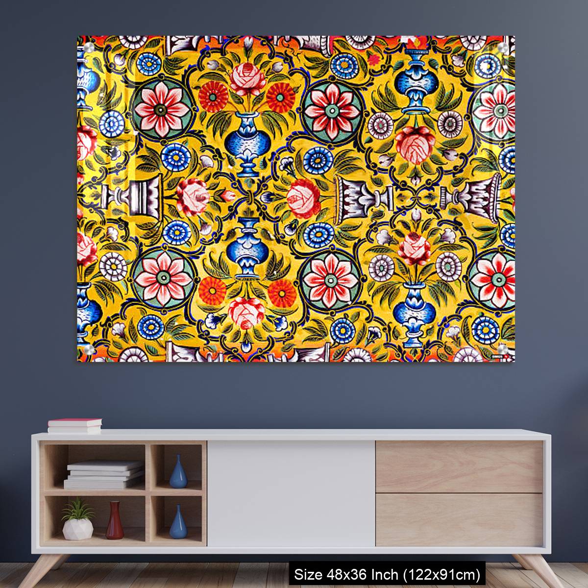 OMGs Acrylic Wall Decor – Floral patterns on colorful mural