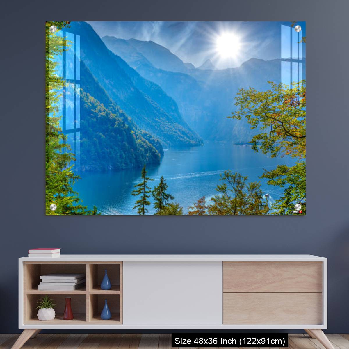 OMGs Acrylic Wall Decor – Forest window with view on lake near Schoenau am Koenigssee