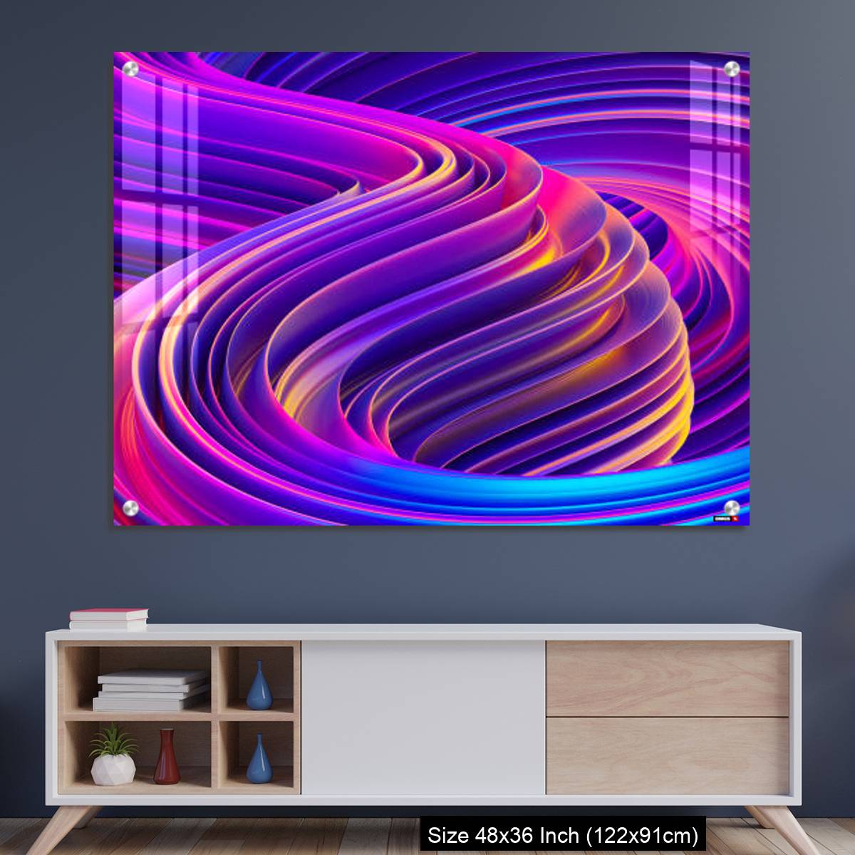 OMGs Acrylic Wall Decor – Liquid shapes abstract holographic 3D wavy background