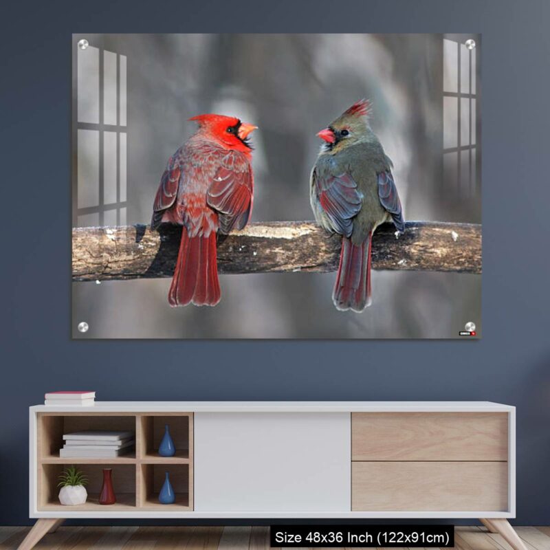 OMGs Acrylic Wall Decor – Northern Cardinal in winter