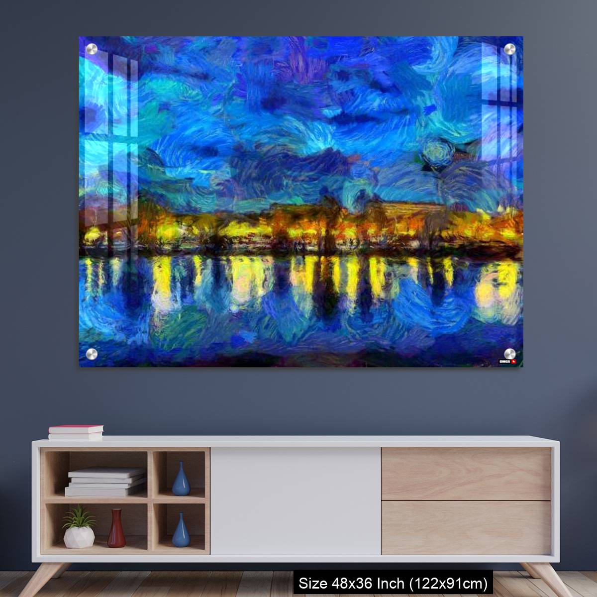 OMGs Acrylic Wall Decor – Oil painting - cityscape. Modern digital art, impressionism technique