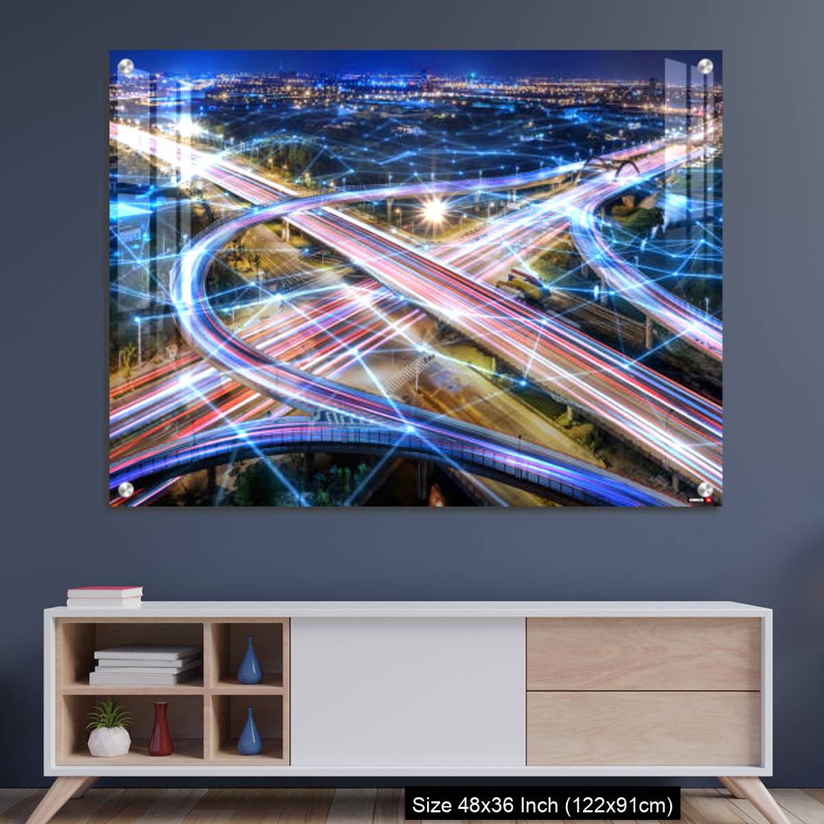 OMGs Acrylic Wall Decor – Rush hour fast car moving night city