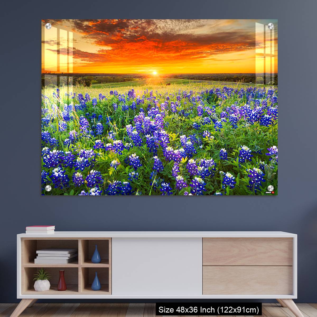 OMGs Acrylic Wall Decor – Sunset on Sugar Ridge Road, Ennis, TX