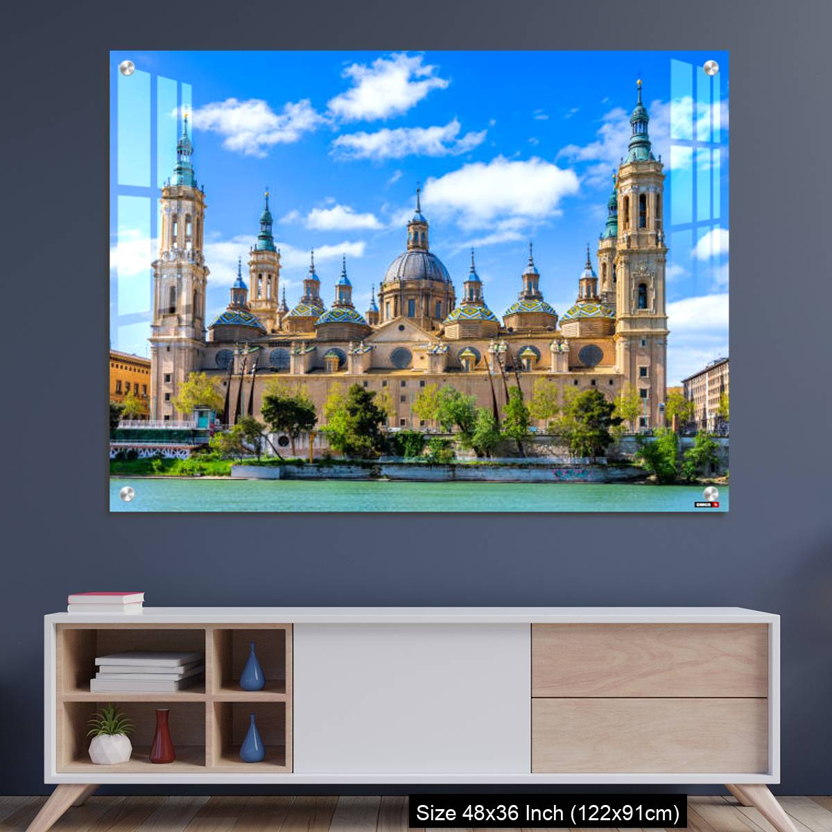 OMGs Acrylic Wall Decor – The Basilica of Our Lady of the Pillar seen from the Ebro river