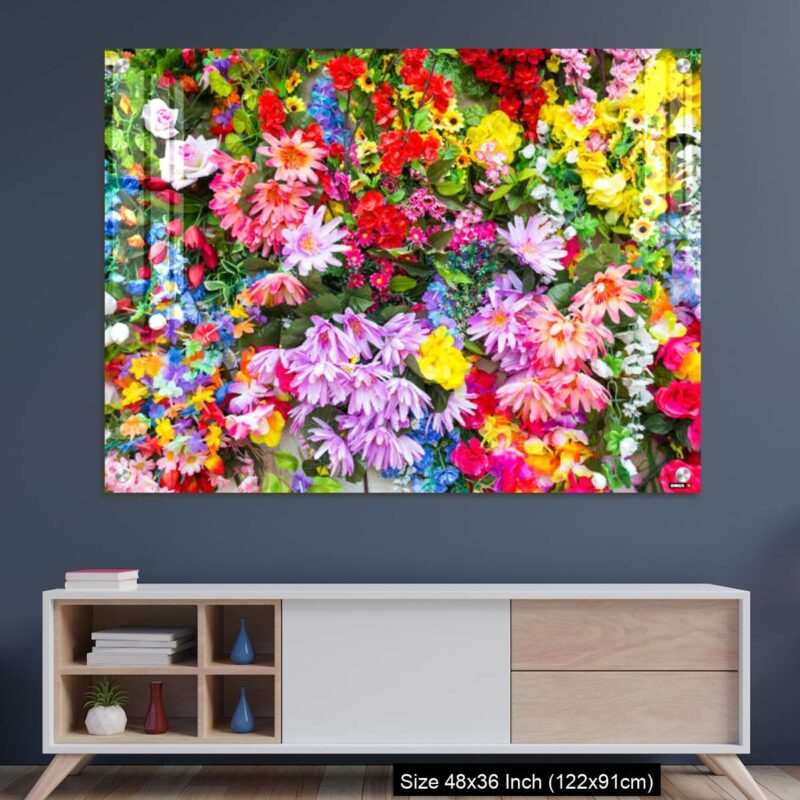 OMGs Acrylic Wall Decor – Various color flower background wall