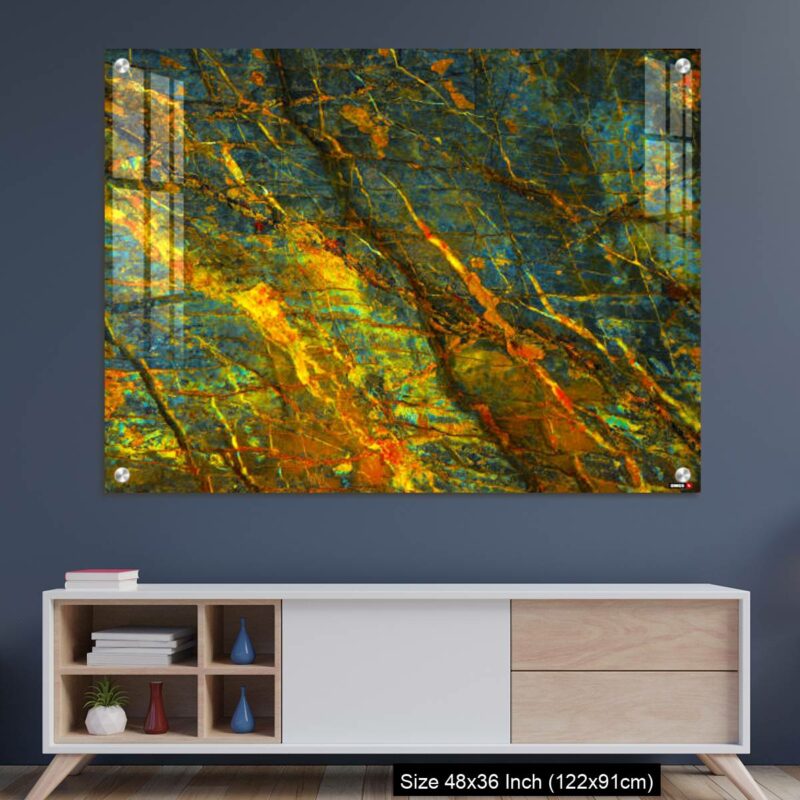 OMGs Acrylic Wall Decor – Yellow orange blue abstract grunge background
