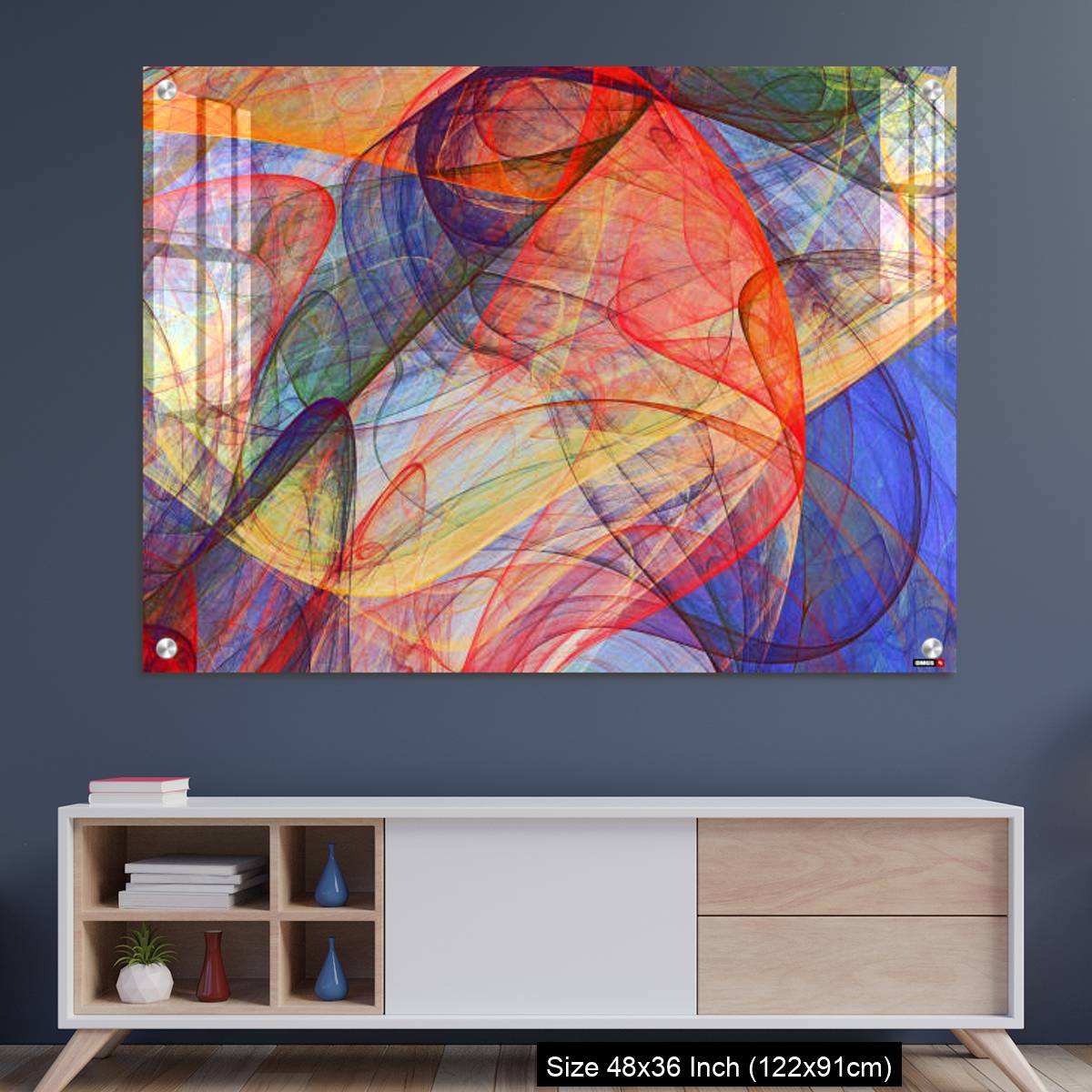 OMGs Acrylic Wall Decor – abstract painting background of colorful fluttering veils