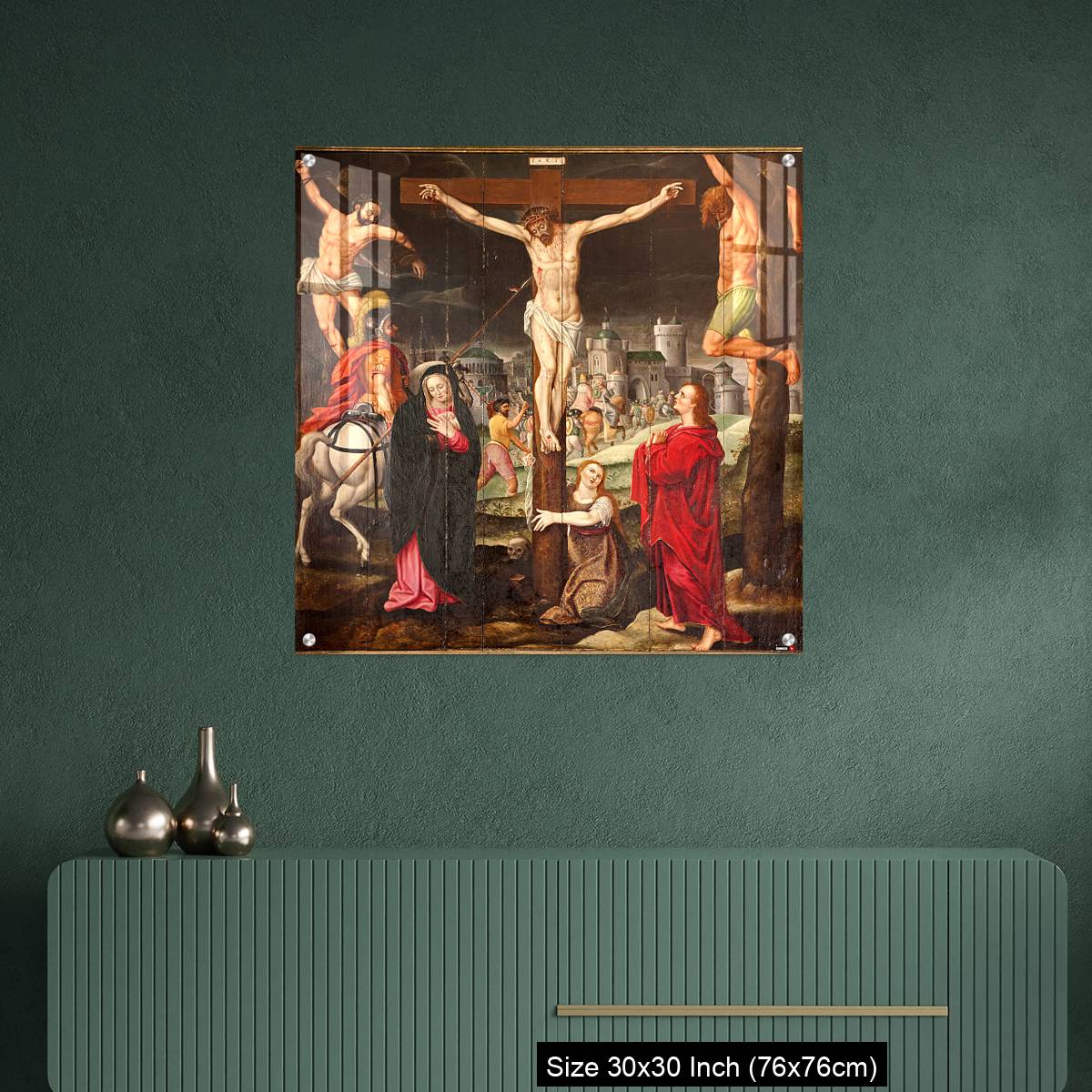 OMGs Acrylic Wall Decor – Ghent - Crucifixion paint on the wood - Image 2