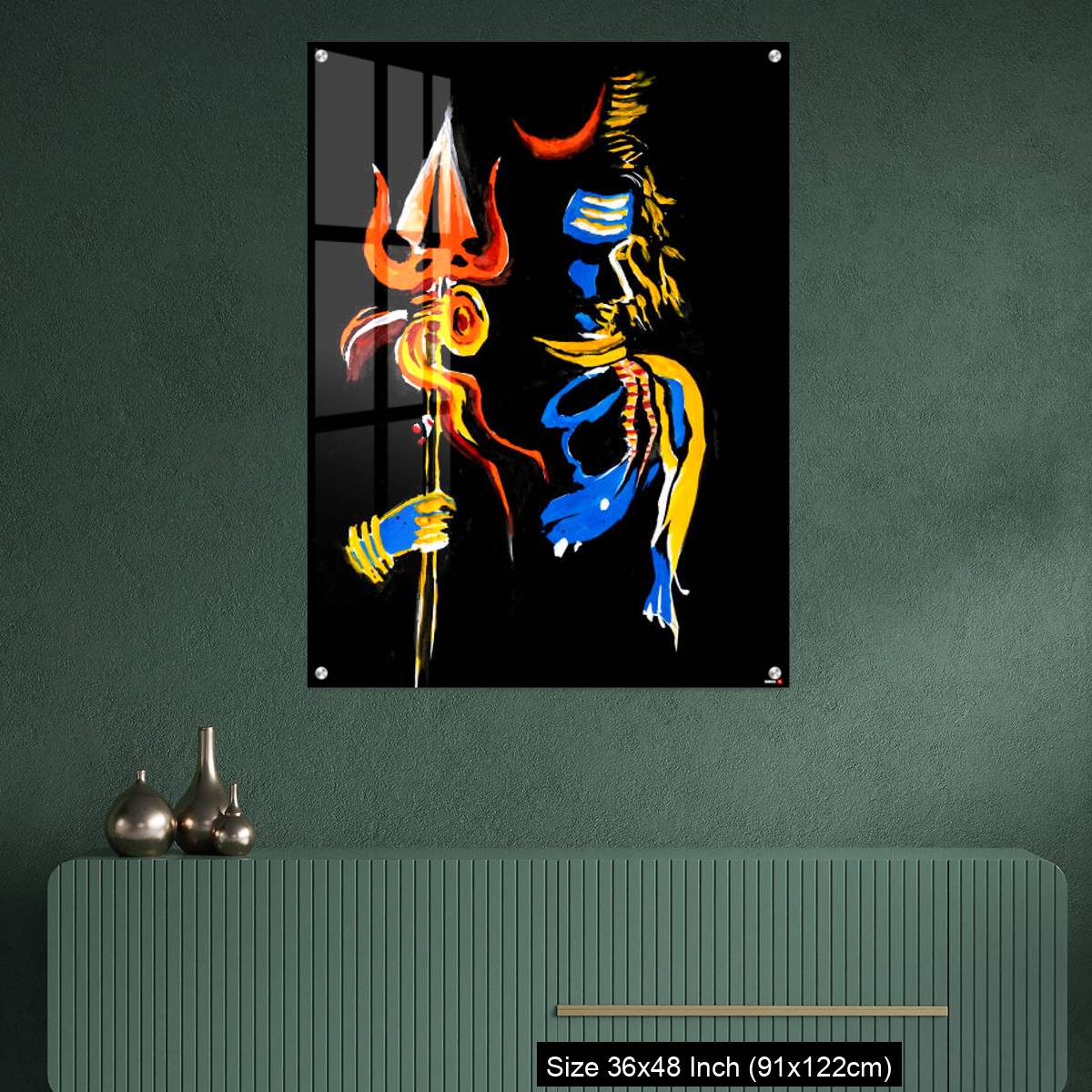 OMGs Acrylic Wall Decor – Lord Shiva with his trishul - Image 2