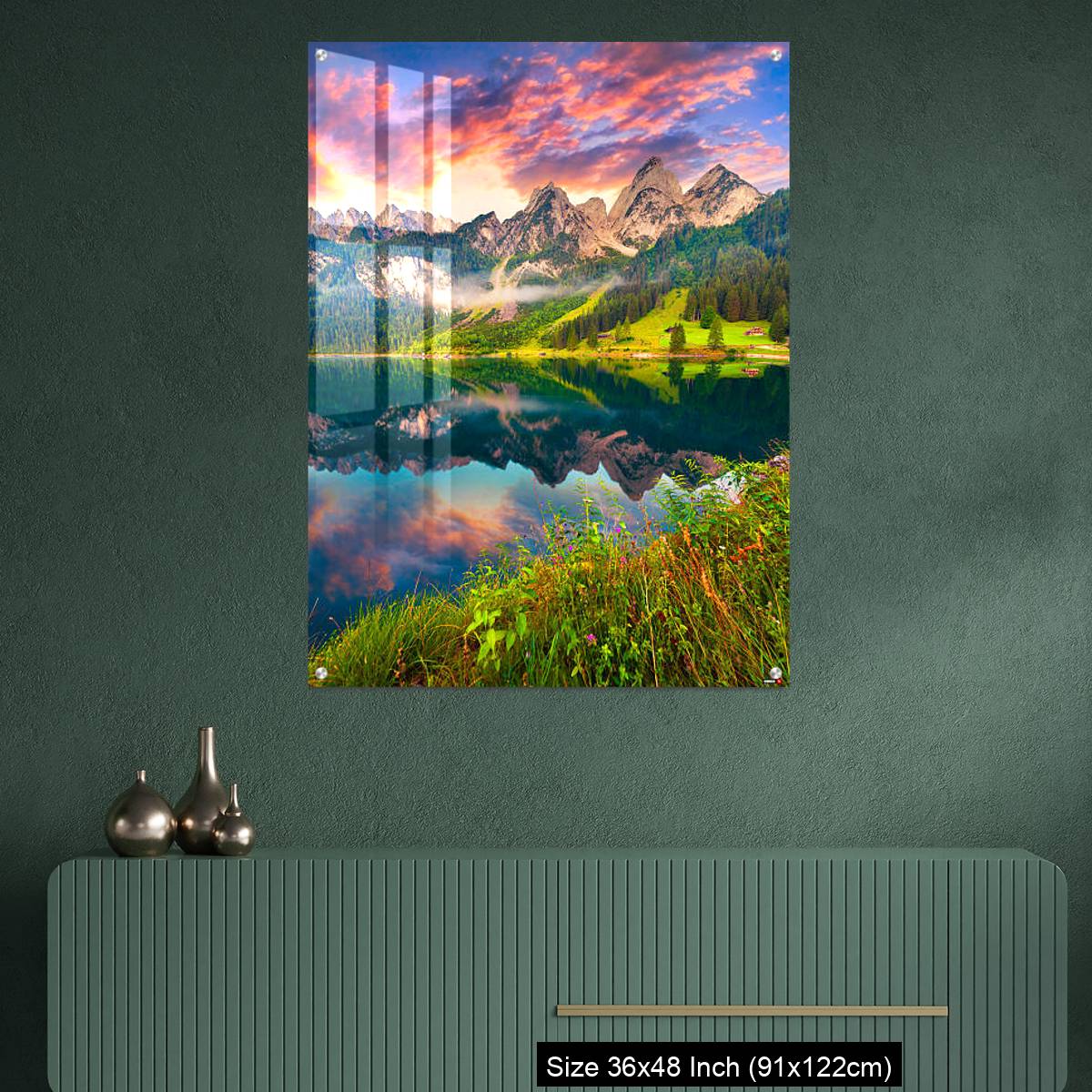 OMGs Acrylic Wall Decor – Colorful summer sunrise on the Vorderer Gosausee lake - Image 2