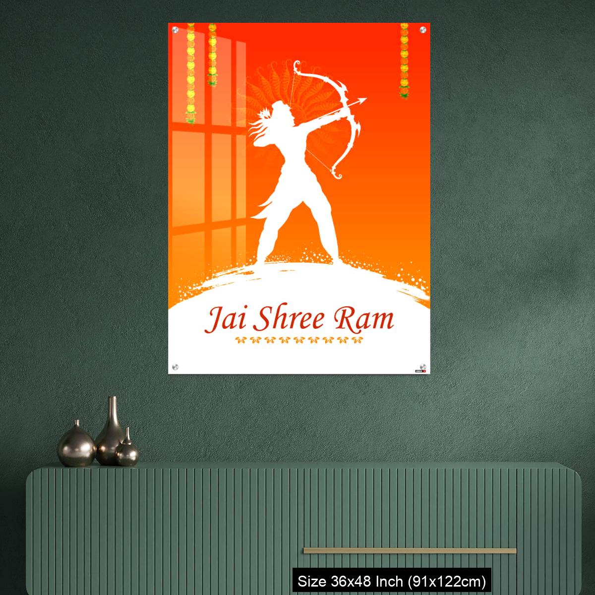 OMGs Acrylic Wall Decor – Lord Rama with bow arrow - Image 2