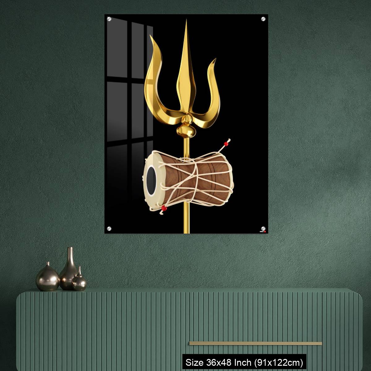 OMGs Acrylic Wall Decor – Shiva's Trishul and Damru - Image 2
