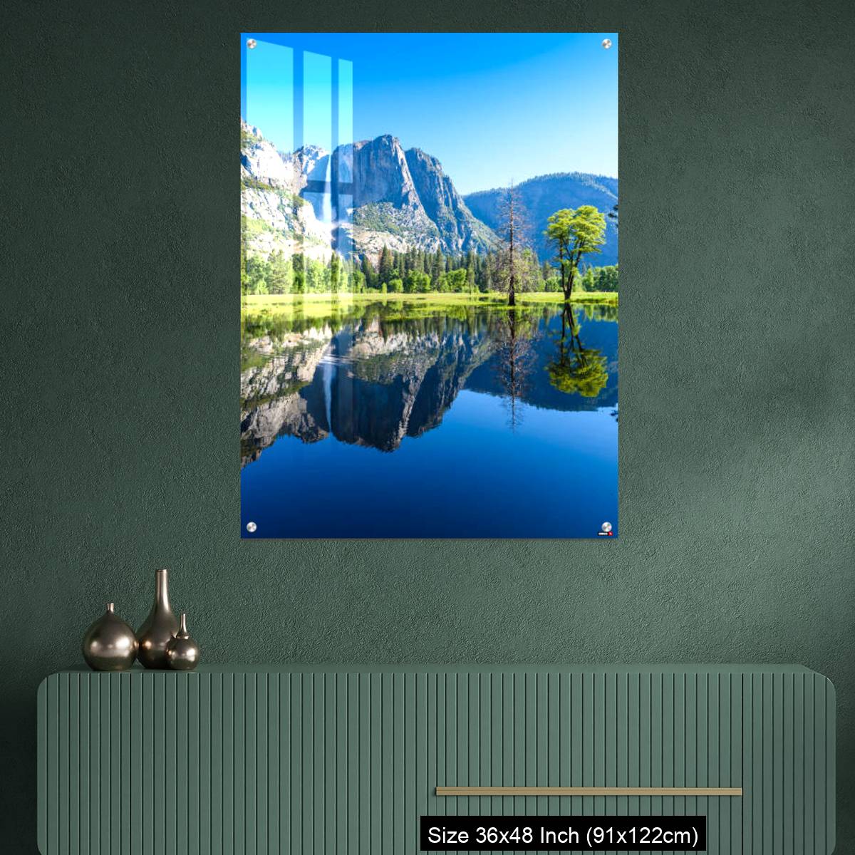OMGs Acrylic Wall Decor – Reflection in Merced River of Yosemite waterfalls and beautiful mountain California, USA - Image 2