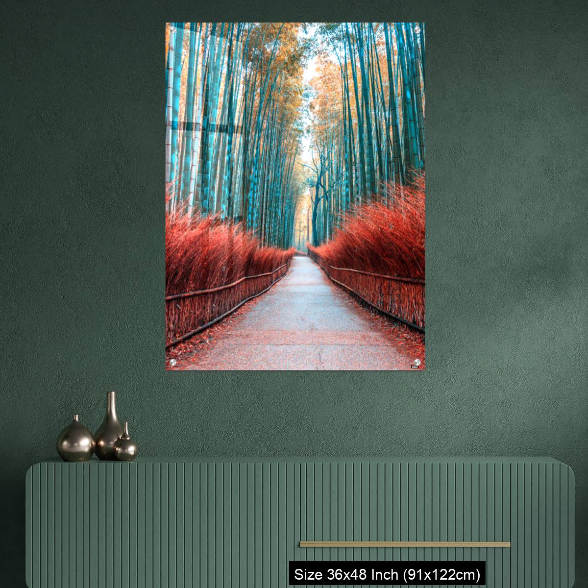 OMGs Acrylic Wall Decor – walkway bamboo tunnel named Arashiyama bamboo forest in Kyoto, Tourist landmark of Japan - Image 2