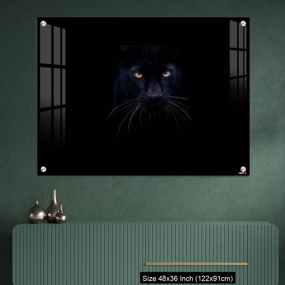OMGs Acrylic Wall Decor – A black panther with a black background - Image 2